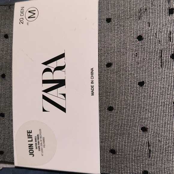 Zara black tights w dots - Picture 2 of 4